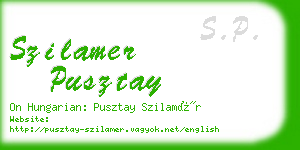 szilamer pusztay business card